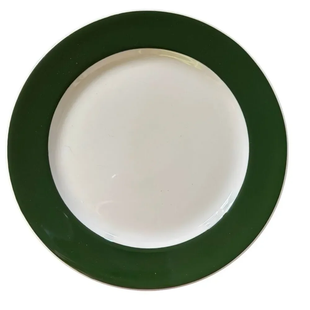 Vintage Jackson China Green Band Restaurant Ware Luncheon Plate, 9 3/8” PA”